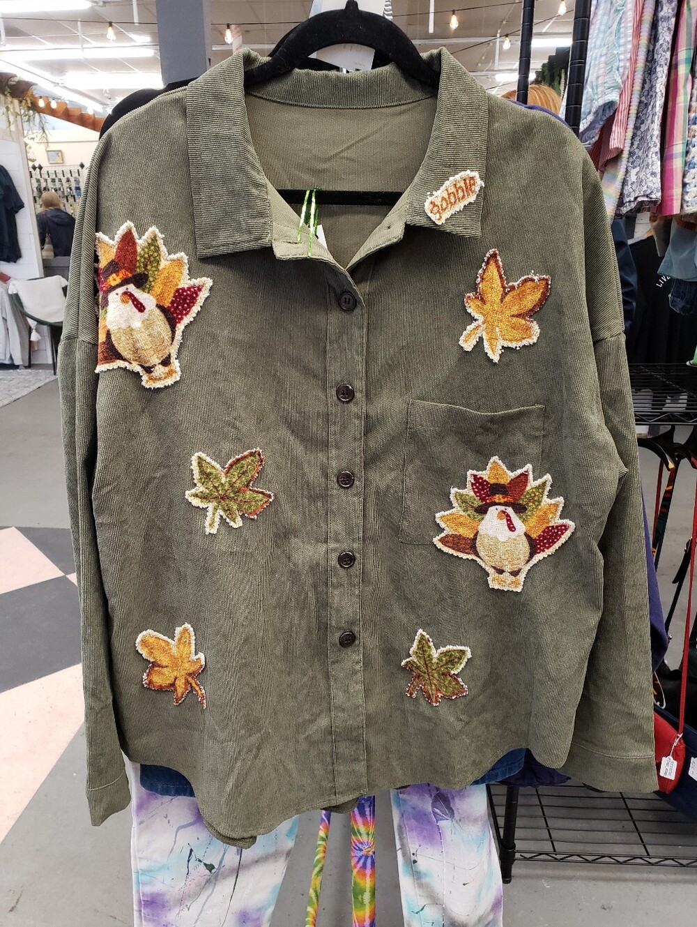 Upcycled Fall Autumn Leaf Leaves Turkey Thanksgiving Shacket